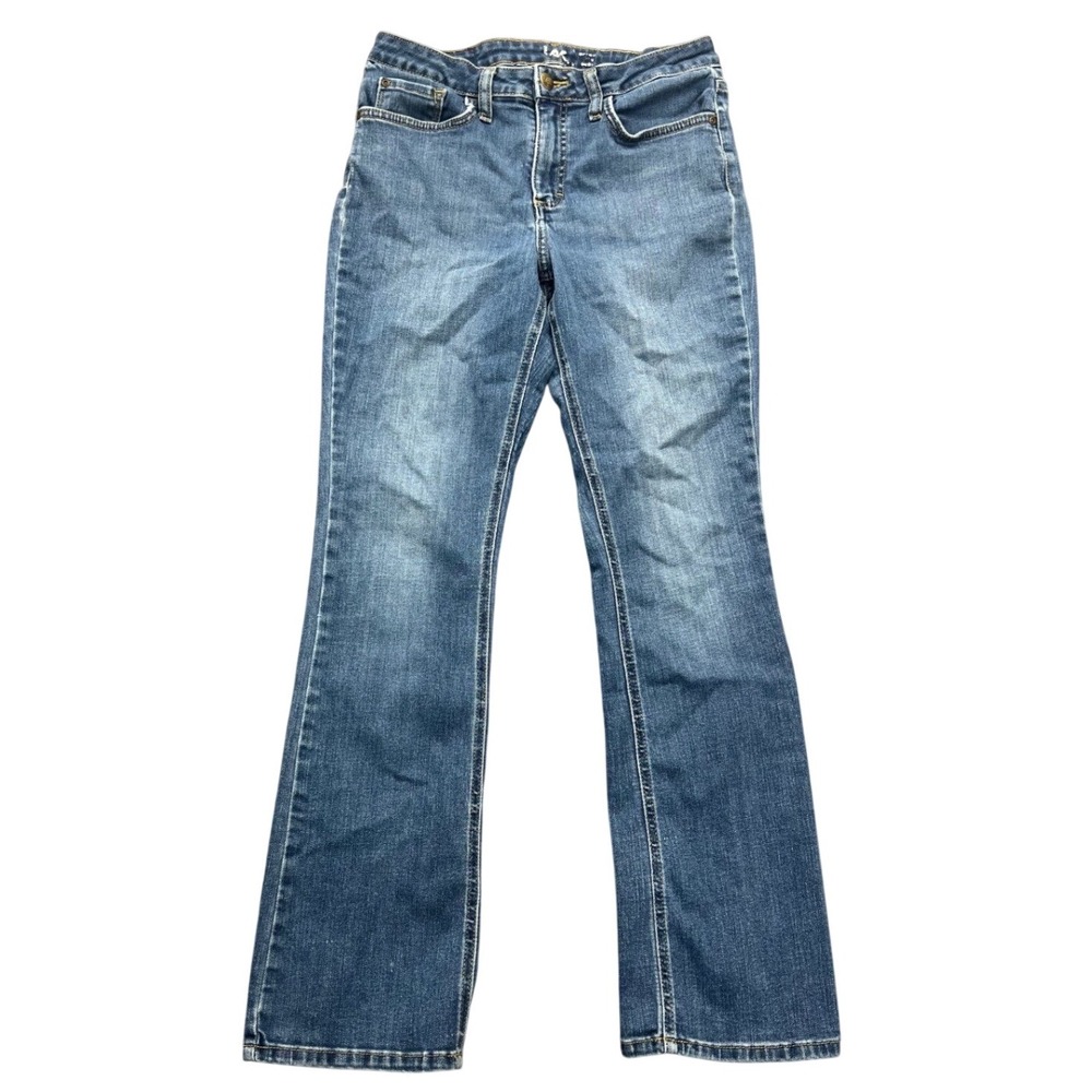 Lee Regular Fit Mid Rise Bootcut Jeans Womens 8M Blue Medium Wash Stretch Denim